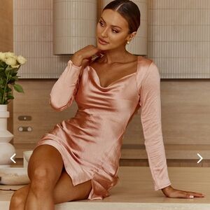 white christmas dresses Santiago Cut-Out Ruffle Maxi Dress Blush main image 0